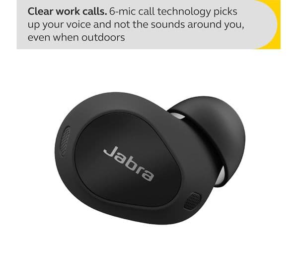 JABRA Elite 10 Wireless Bluetooth Noise-Cancelling Earbuds - Gloss Black - Image 8