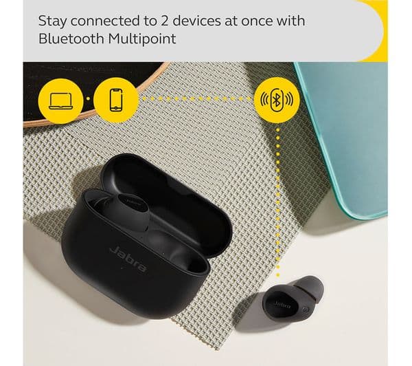 JABRA Elite 10 Wireless Bluetooth Noise-Cancelling Earbuds - Gloss Black - Image 9