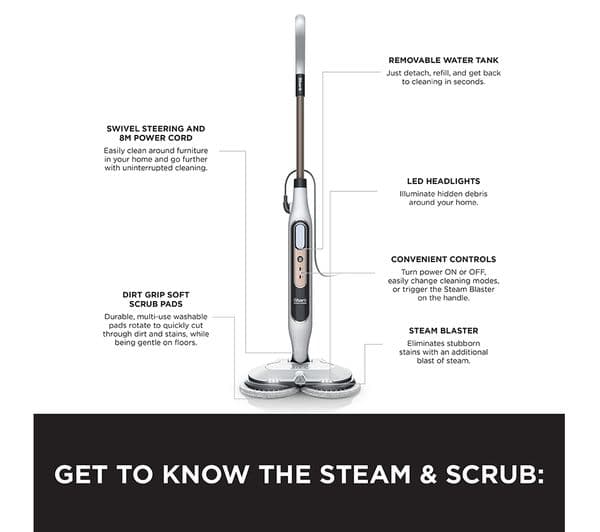 SHARK Steam & Scrub S8201UK Steam Mop - White - Image 10