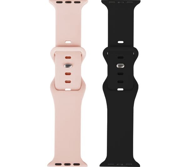 SANDSTROM Apple Watch 38-42 mm (Series 10/11) Silicone Strap - Set of 2, Pink & Black - Image 1