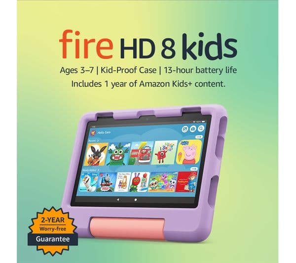 AMAZON Fire HD 8" Kids (ages 3-7) Tablet (2022) - 32 GB, Purple - Image 2