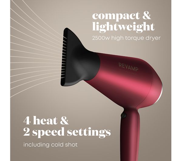 REVAMP Forever Love Hair Dryer & Straightener Gift Set - Deep Merlot thumbnail 3