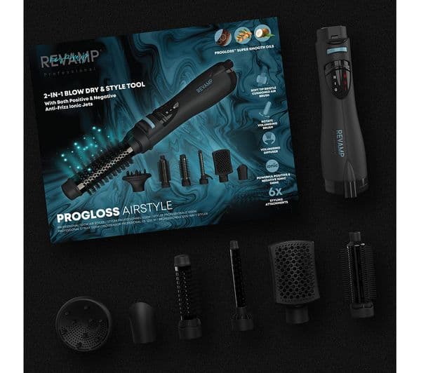 REVAMP Ionic Airstyle 6-in-1 Air Styler - Black - Image 6