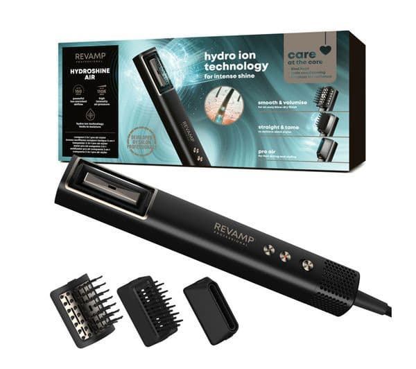 REVAMP HydroShine Air Compact 3-in-1 Pro Styler - Black - Image 1