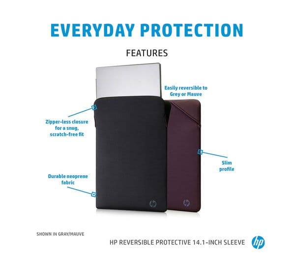 HP Reversible 14.1" Laptop Sleeve Mauve - Image 4
