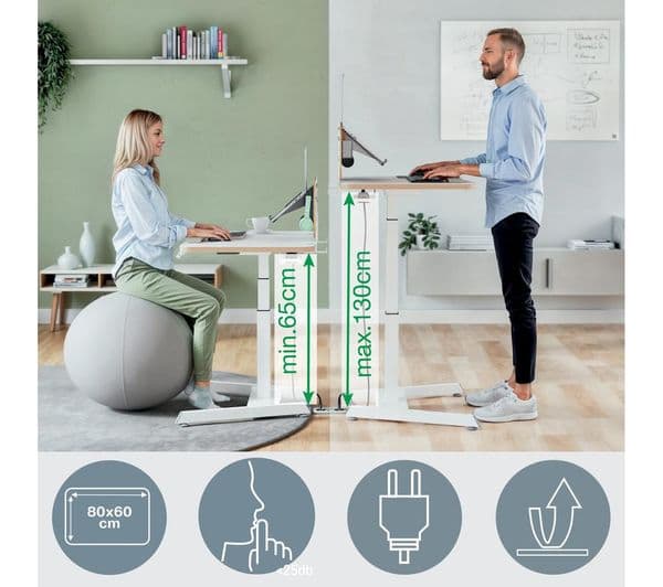 LEITZ Ergo Small Electric Sit Standing Desk - White - Image 6