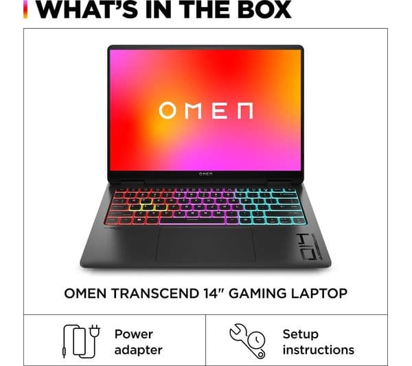 HP OMEN Transcend 14-fb0008na 14" Gaming Laptop - Intel® Core™ Ultra 9, RTX 4070, 1 TB SSD - Image 10