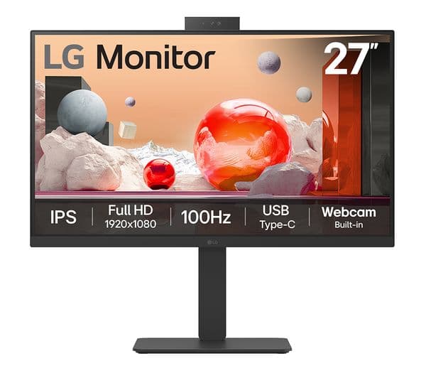 LG 27BA850-B.AEK 27 Inch Full HD IPS Monitor 100Hz USB-C 90W Webcam - Black - Image 1