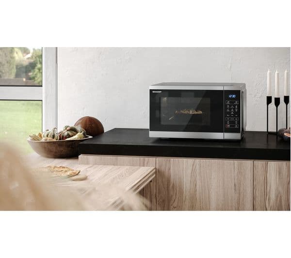 SHARP YC-MS252AU-S Solo Microwave - Silver - Image 2