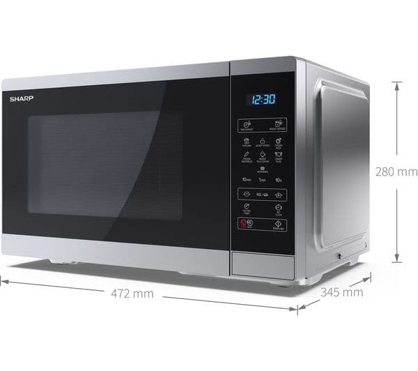 SHARP YC-MS252AU-S Solo Microwave - Silver - Image 3