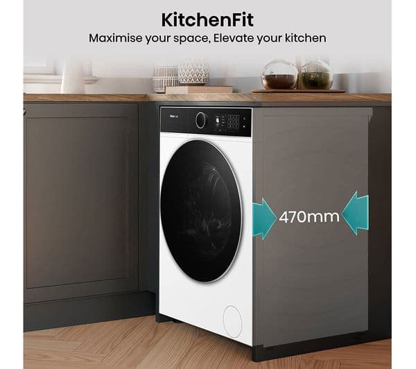 HISENSE KitchenFit 5i Series WF5I9043BWFS WiFi-enabled 9 kg 1400 Spin Washing Machine - White - Image 6