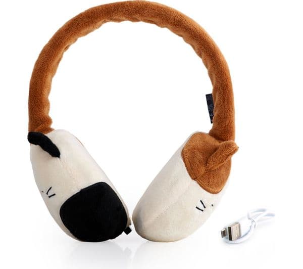 LAZERBUILT Squishmallows Cam the Cat Plush Wireless Bluetooth Headphones - Beige - Image 2