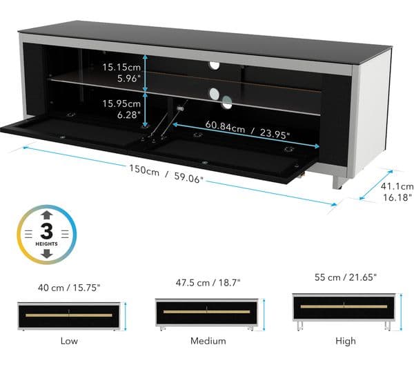 AVF Breathe 1500 mm TV Stand with 4 Colour Settings - Image 5