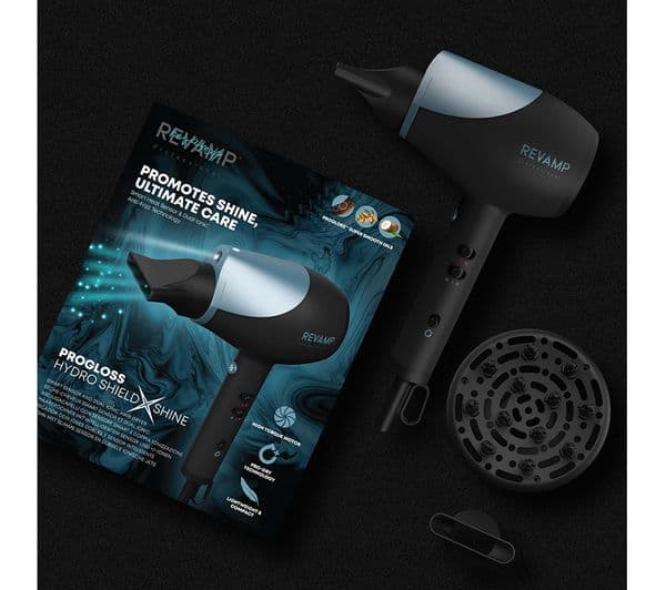 REVAMP Progloss Hydro Shield X Shine Hair Dryer - Black - Image 6