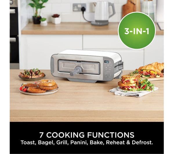 Ninja Foodi ST200UKWH 3-in-1 Toaster, Grill & Panini Press - White - Image 3