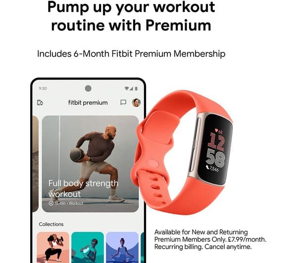 Fitbit Charge 6 AMOLED Activity Tracker Wristband – Coral & Gold - Image 8