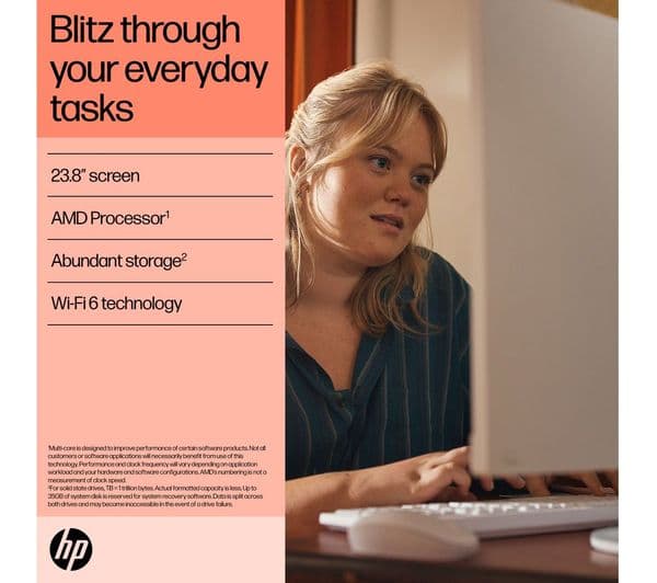 HP 24-cr0065na All-in-One PC Ryzen 7 1TB White - Image 3