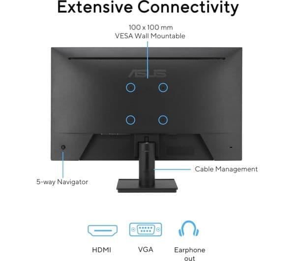 ASUS VA279HG Full HD 27" IPS LED Monitor - Black - Image 2