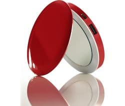 HYPER Pearl Make-Up Mirror 3K Portable Power Bank - Red - Image 1