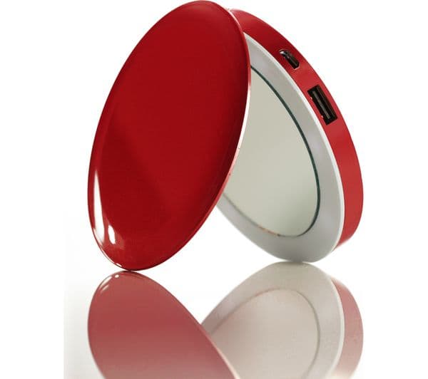 HYPER Pearl Make-Up Mirror 3K Portable Power Bank - Red - Image 4