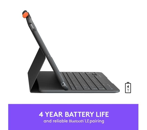 LOGITECH iPad Slim 10.2" Keyboard Folio Case - Black - Image 4