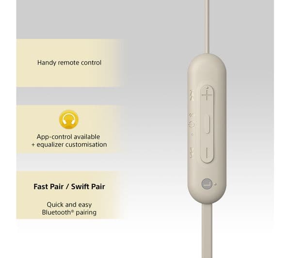 Sony WI-C100 Earbuds Taupe - Image 4