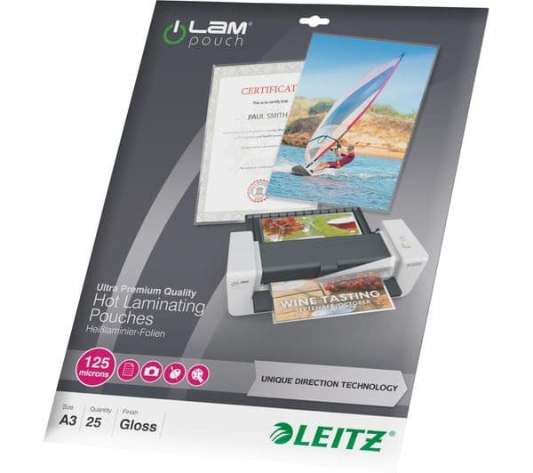 LEITZ iLAM 74890000 125 Micron A3 Laminating Pouches - Pack of 25 - Image 4