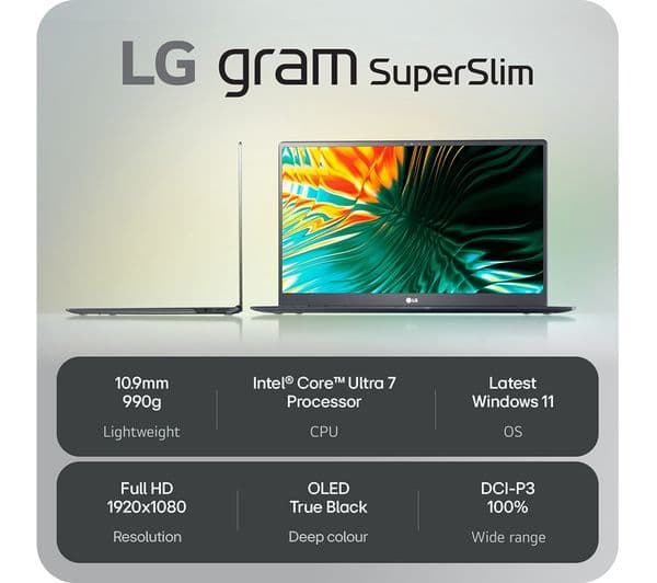 LG gram SuperSlim 15Z90ST-G.AD78A1 15.6" Laptop - Intel® Core™ Ultra 7, 1 TB SSD, Dark Blue - Image 2