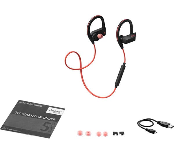 JABRA Sport Pace Wireless Bluetooth Headphones - Red - Image 5