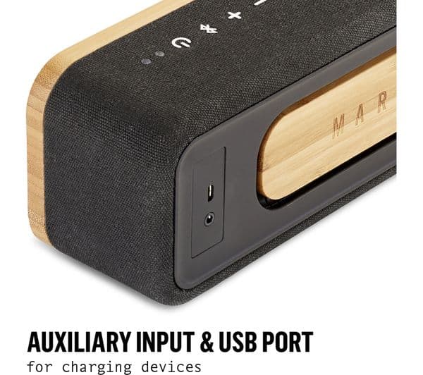 HOUSE OF MARLEY Get Together Mini Bluetooth Wireless Portable Speaker - Wood & Black - Image 4