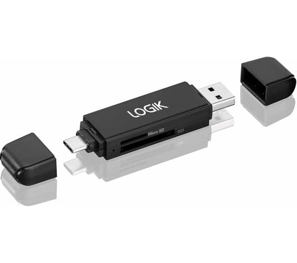 LOGIK 2-in-1 USB 3.0 & USB Type-C Memory Card Reader - Image 1