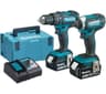 MAKITA DLX2131TJ Cordless Combi Drill and Impact Driver Set with 2 Batteries