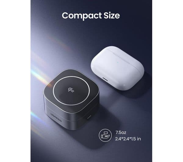 UGREEN MagFlow Qi2 Wireless Charger Grey - Image 2