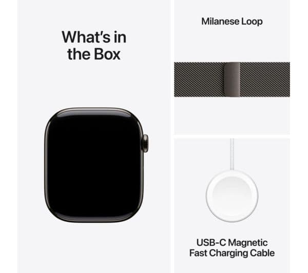 APPLE Watch Series 11 Cellular - 46 mm Slate Titanium Case with Slate Milanese Loop, M/L - Image 9