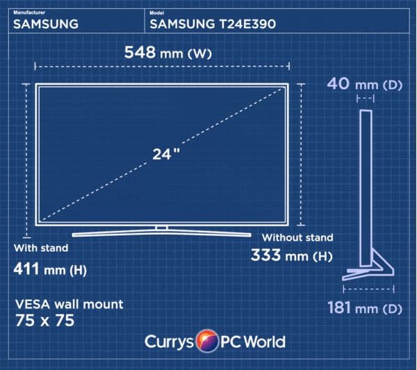 SAMSUNG T24E390 24" LED TV - Image 2