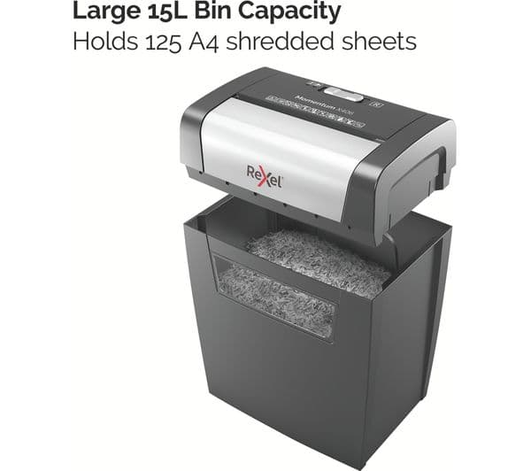 REXEL Momentum X406 Cross Cut Paper Shredder - Image 6