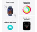 Apple Watch SE 2nd Gen Smartwatch 44mm Midnight Aluminium Midnight Sport Band S/M thumbnail 3
