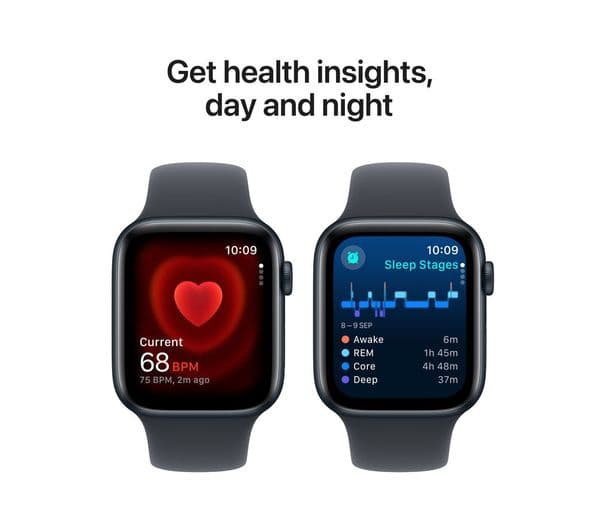 Apple Watch SE 2nd Gen Smartwatch 44mm Midnight Aluminium Midnight Sport Band S/M - Image 5