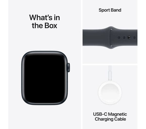 Apple Watch SE 2nd Gen Smartwatch 44mm Midnight Aluminium Midnight Sport Band S/M - Image 7