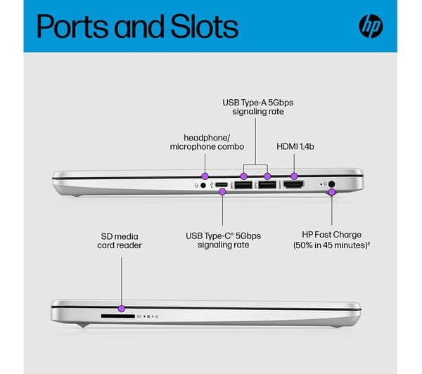 HP 14s-dq5500sa 14" Laptop - Intel Core i5, 256 GB SSD, Silver - Image 4