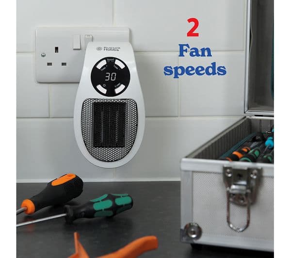 RUSSELL HOBBS RHPH2001 Ceramic Plug Heater - Black & White - Image 5
