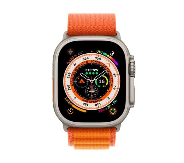 APPLE Watch Ultra Cellular - Titanium with Orange Alpine Loop, Medium, 49 mm - Image 2