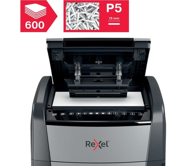 REXEL Optimum AutoFeed+ 600M Micro Cut Paper Shredder - Image 6