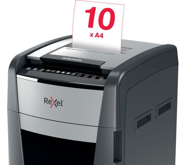 REXEL Optimum AutoFeed+ 600M Micro Cut Paper Shredder - Image 7