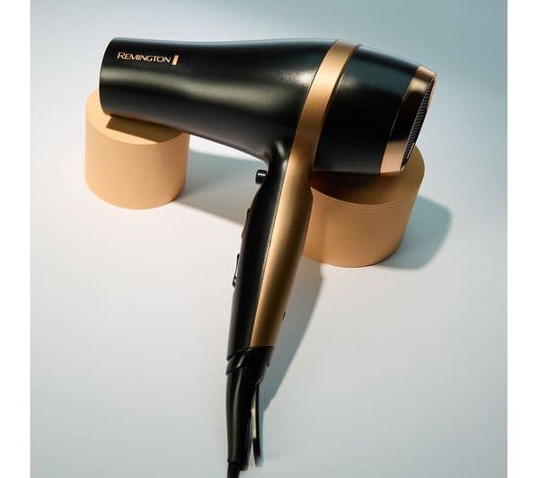 REMINGTON D6960GP Salon Smooth Hairdryer Gift Set - Black & Gold - Image 5
