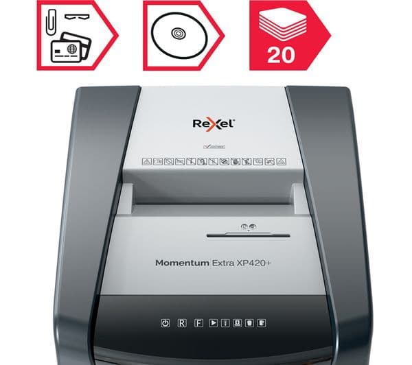 REXEL Momentum Extra XP420+ Cross Cut Paper Shredder - Image 3