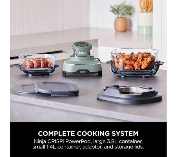 Ninja Crispi FN101UKSG 4-in-1 Portable Glass Air Fryer - Sage Green - Image 9