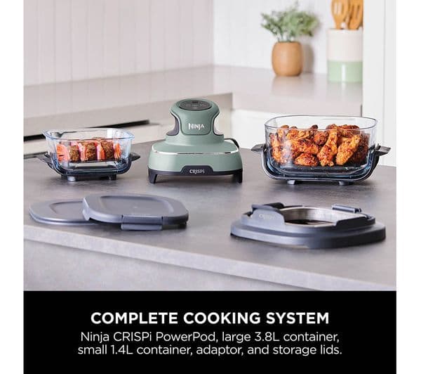 Ninja Crispi FN101UKSG 4-in-1 Portable Glass Air Fryer - Sage Green - Image 10
