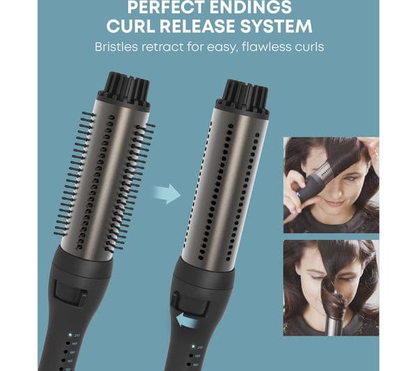 REVAMP Progloss Perfect Finish Big Volume & Wave Heated Styling Brush - Black - Image 5