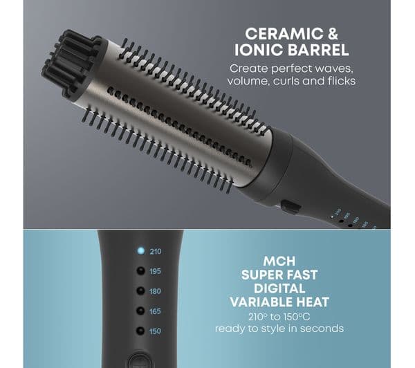 REVAMP Progloss Perfect Finish Big Volume & Wave Heated Styling Brush - Black - Image 6